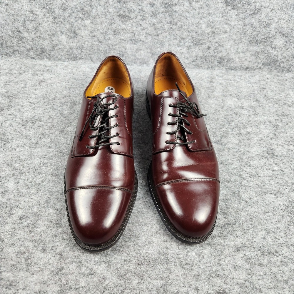 Cole Haan Caldwell Oxford Dress Shoes Men 10 2E Burgundy Leather Cap Toe Derby